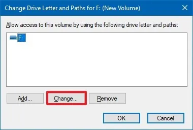  گزینه Change Drive Letter and Paths را انتخاب نمایید.